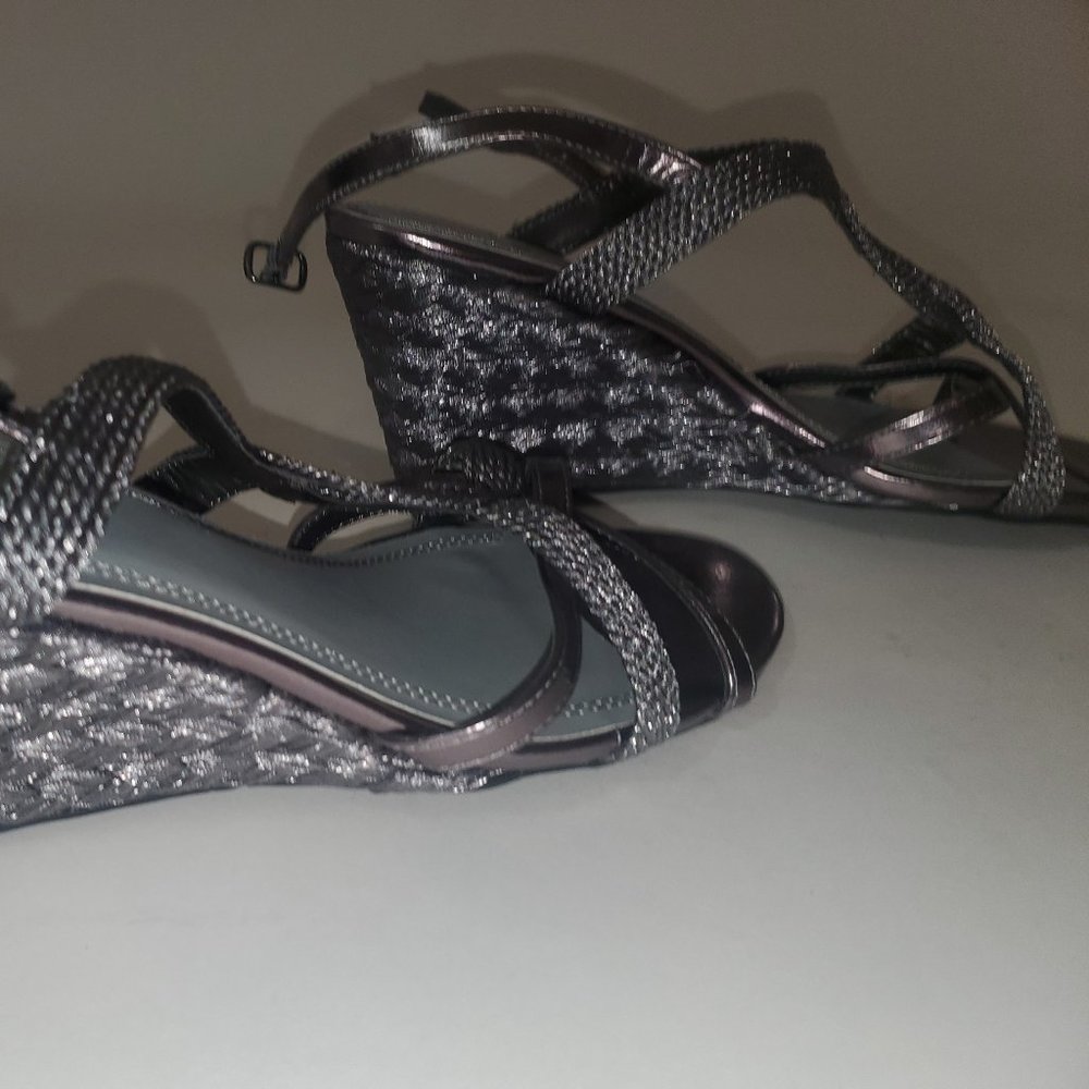 Silver sandal heels